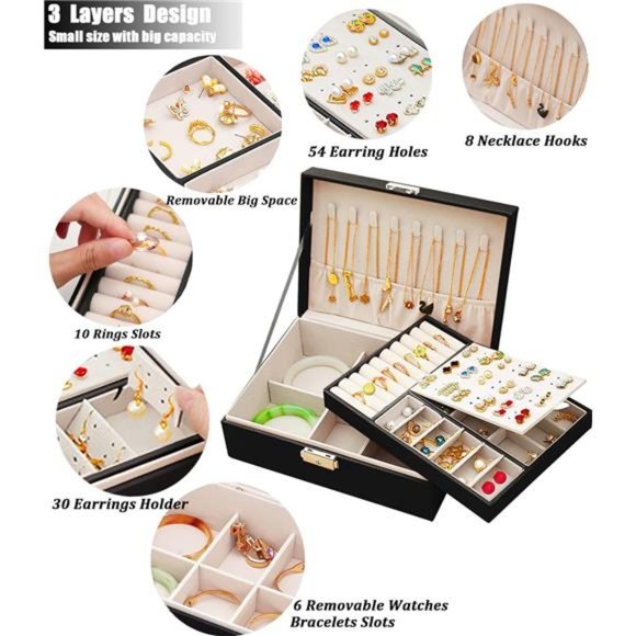 Stud Earring Organizer for Women Stud Jewelry Box for Earrings Necklace Jewelry - Picture 6 of 6